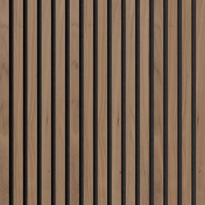 Akustikpaneel Walnuss, MDF mit schwarzem Filz, 60x120cm, 2er Set, zur Wand- und Deckenverkleidung.