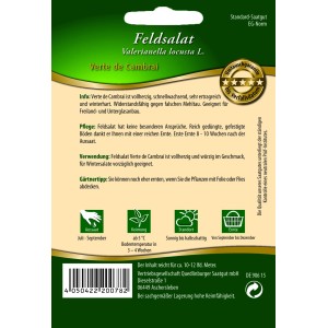 Quedlinburger Feldsalat Verte de Cambrai Samenpackung für den Gemüseanbau.
