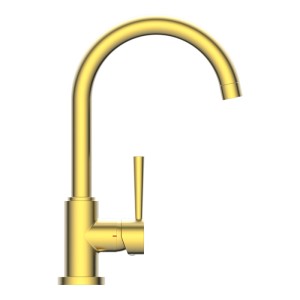 Schütte Spültischarmatur Cornwall Gold gebürstet. Eleganter Einhebelmischer mit hohem, schwenkbarem Auslauf.