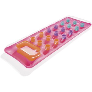 Bestway Luftmatratze, 177x63cm, rosa mit Fenster und farbigen Noppen.