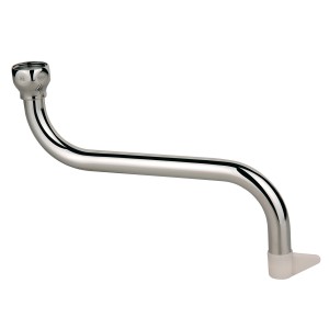 Kirchhoff S-Rohrauslauf, 13 mm (1/2), 250 mm, Chrom, für Auslaufventile.