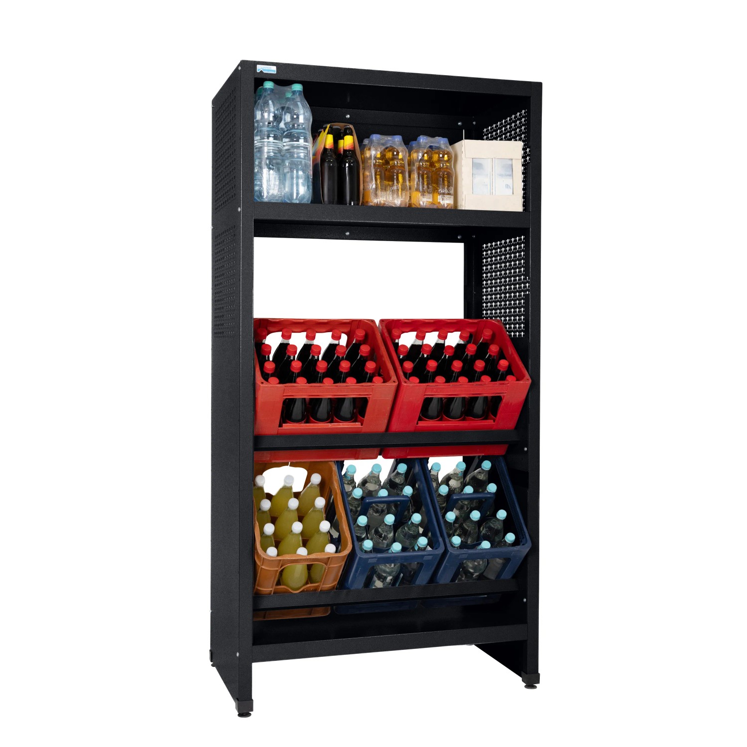 Küpper Getränkekisten-Regal 204 x 91 x 53 cm Schwarz kaufen bei OBI