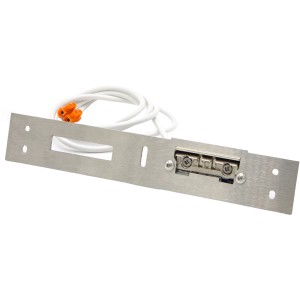 Elektrischer Türöffner für ThermoSpace Tür (Anschlag Rechts) aus Stahl, mit Kabel und Schließblech.