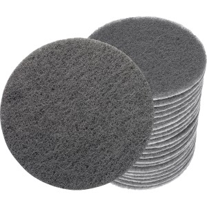 Bosch Expert Vliesscheiben N880, Ø 125 mm, K600, Zubehör für Exzenterschleifer, graue Schleifpads im Stapel.