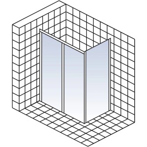 Schulte Schiebetür Kristall/Trend, 2-teilig mit Seitenwand, Chromoptik, klares Glas.