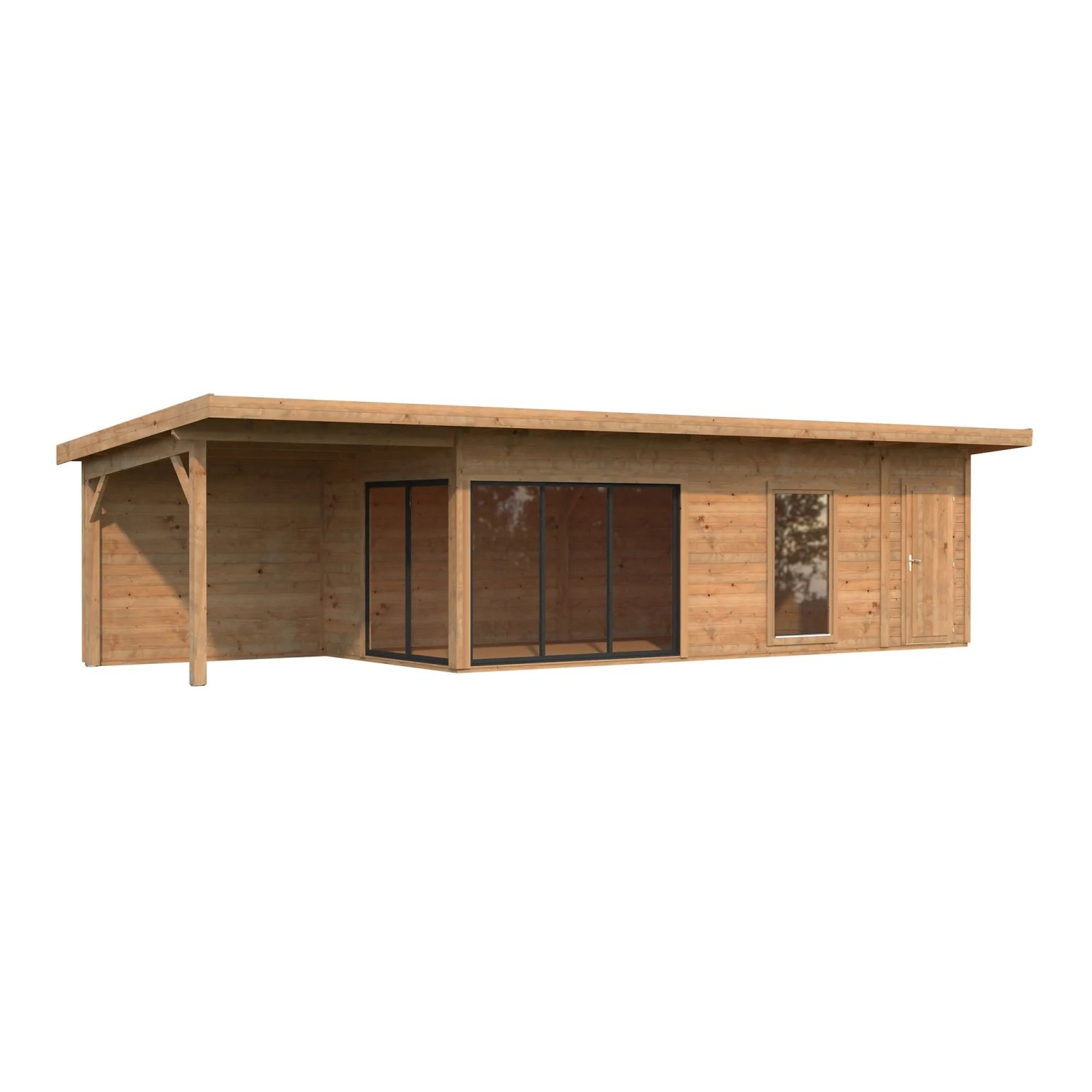 Palmako Holz-Gartenhaus Andrea Slide Plus Pultdach Tauchgrundiert ...