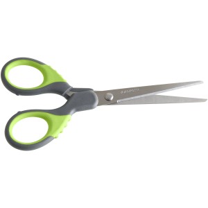 Nirosta Softgripschere, 17 cm, grau-grün, mit ergonomischem Griff für komfortables Schneiden.