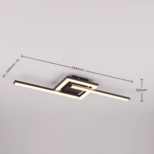 Moderne, schwarze LED Deckenleuchte Viale mit schwenkbaren Elementen, 54,4 cm breit.