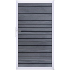 GroJa Steckzaun-Tor Solid-Rhombus 1-flg. EV1 Universal-DIN Steingrau Co-Ex.