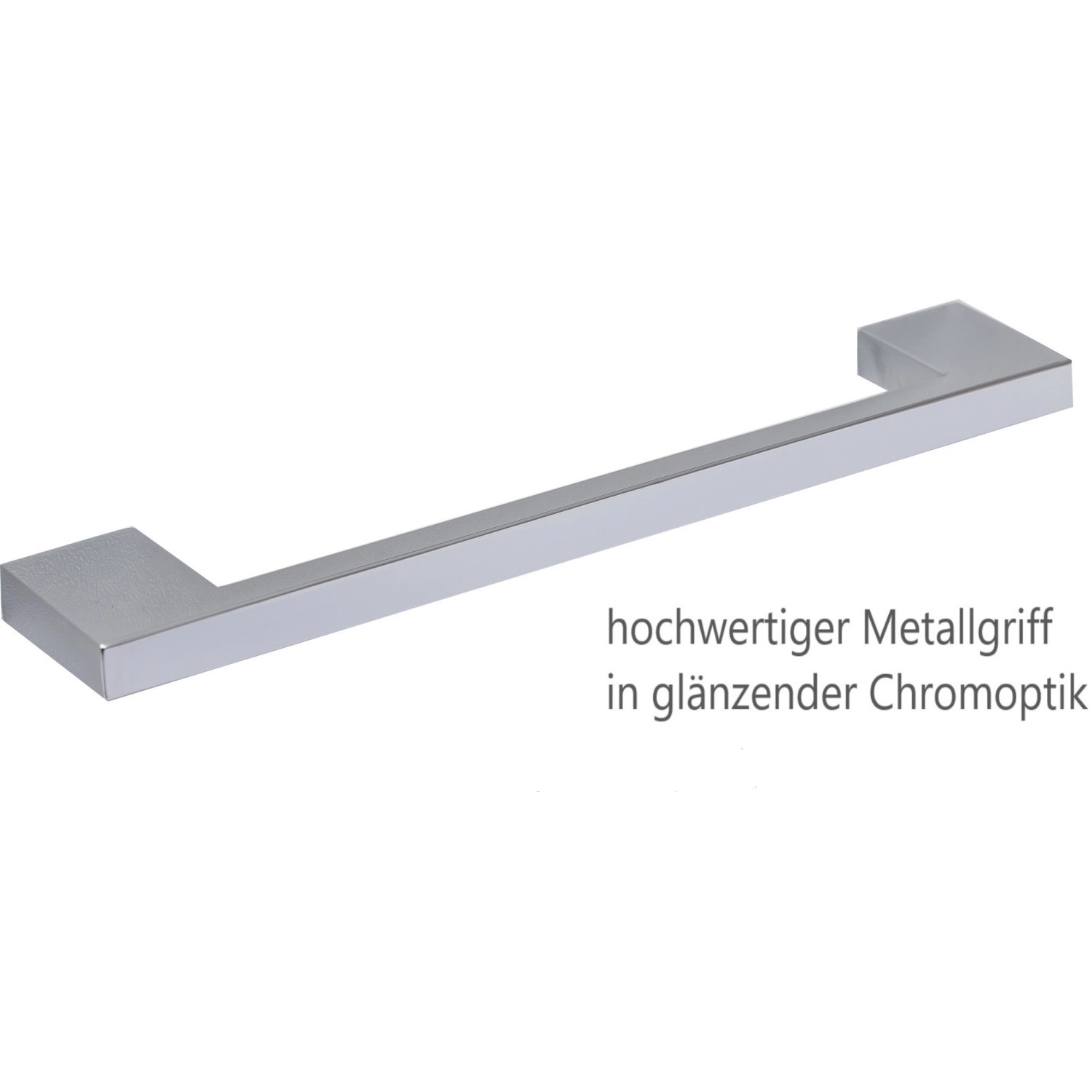 Metallgriff in Chromoptik für Held Möbel Küchenzeile Sorrento.