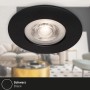 Schwarzer, dimmbarer Brilo LED-Einbaustrahler Kulana, 4er-Set, für Innenräume und Bäder.