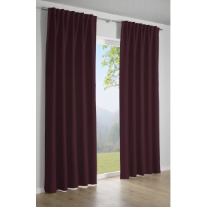 Gardinia Schlaufenschal Dimout Beere, blickdichter Fenstervorhang mit Gardinenband, 245x140 cm.