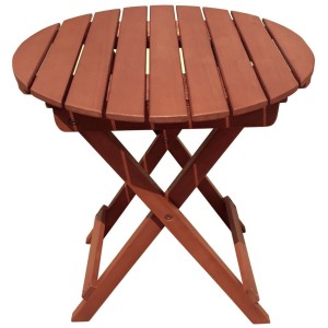 Runder, naturfarbener Garden Pleasure Klapptisch Hanford, Ø 45 cm, aus Holz.