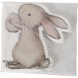 Boltze Servietten Knuffi, 12er Pack, mit Hasenmotiv für Ostern.