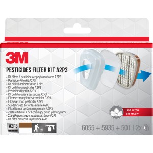 3M Pestizid-Filterkit A2P3 für Atemschutzmasken, zum Schutz bei der Arbeit mit Pestiziden und Unkrautvernichtungsmitteln.
