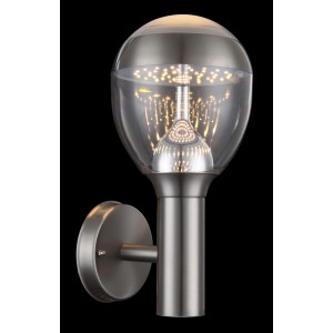 Moderne Globo LED-Außenwandleuchte CALLISTO aus Edelstahl, 11W, warmweißes Licht.