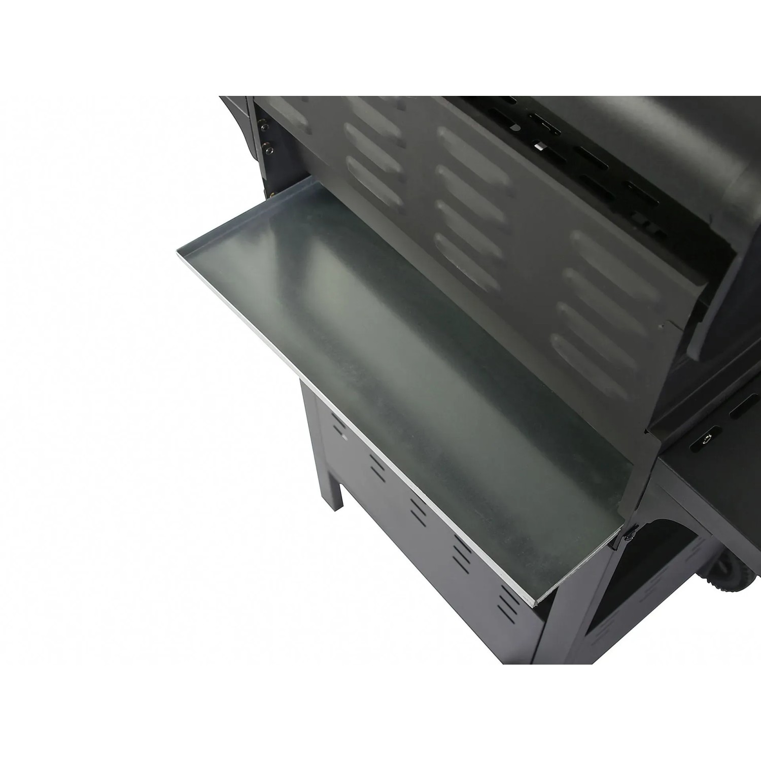 Detailaufnahme: El Fuego Gasgrill San Angelo mit Seitenablage und Unterschrank.