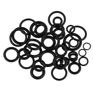 Kirchhoff O-Ring Sortiment, 36 Gummidichtungen in verschiedenen Größen, schwarz.