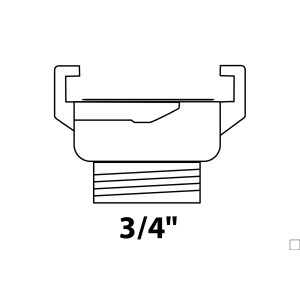 Kirchhoff Schnellkupplung Gewindestück, Messing, 24,2 mm (3/4 IG)