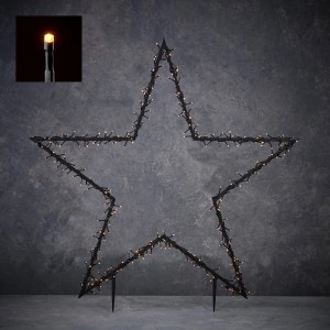 Luca Lighting Gartenstecker Stern mit 225 LEDs, warmweiß, für weihnachtliche Gartendeko.