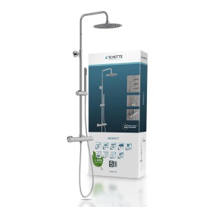 Schütte Aquaduct Brauseset mit Thermostat, Chrom, Regendusche und Handbrause.