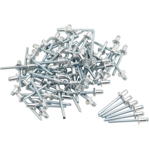 Silberne LUX Blindnieten, 4x18mm, 50 Stück, zur Verbindung von Bauteilen.