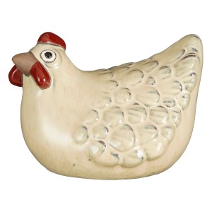 Mica Decorations Deko-Figur Henne Keramik 15 cm x 17,5 cm x 22 cm Creme