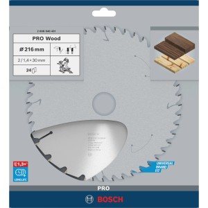 Bosch Kreissägeblatt Optiline Wood, Ø 216 mm für Kapp- und Gehrungssägen.