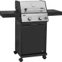 Jamestown 2-Brenner Gasgrill Kane mit Edelstahl-Deckel, Thermometer und einklappbaren Seitentischen.