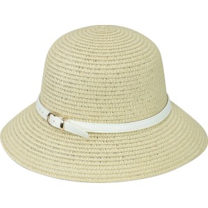 Strohhut Damen Beige Gürtel Gr. 57