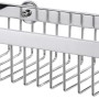 Verchromte Tesa Badablage Aluxx aus Aluminium, Drahtkorb für Badutensilien.