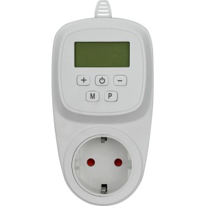 Weiße Thermoschaltsteckdose Infrae Smart & Easy WiFi zur Steuerung elektrischer Heizgeräte.