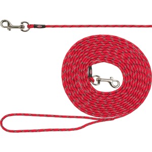 Rote Trixie Welpen-Schleppleine, 4 m lang, mit kleinem Bolzenhaken und reflektierenden Elementen.