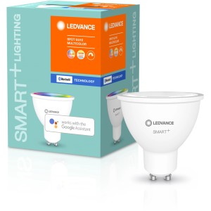 Ledvance Smart+ Bluetooth LED-Reflektorlampe PAR16, RGBW, GU10, 5,5W. Dimmbar und farbsteuerbar.