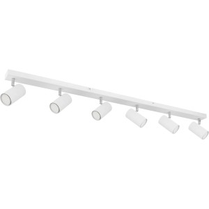 Weißer Globo Strahler Robby, 6-flammig, für GU10 Leuchtmittel. Moderner Spot für Deckenmontage.