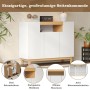 okwish Sideboard mit 3 Türen Wohnzimmer Esszimmer 120.5x42x96cm Weiß_6