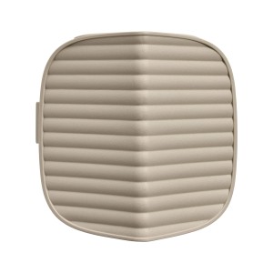 Elho Insektenhotel Cosy, 18 cm, beige-weiß, Nahaufnahme der geriffelten Oberfläche.
