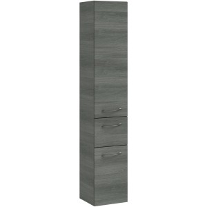 Pelipal Bad-Hochschrank Quantum 03, Graphit, 30 cm breit. Badezimmerschrank mit Schublade und Softclose.