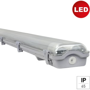 Graue E2 Elektro LED Feuchtraumleuchte Classic M 2x18W, geeignet für Bad & Keller.