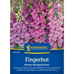 Kiepenkerl Fingerhut Wildes Waldglöckchen Samen mit rosafarbenen Blüten.