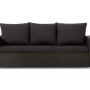 Schwarzes 3-Sitzer Gartensofa mit Kissen Setgarden Mix-Techno für Polyrattan Möbel.