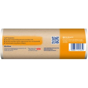 Verpackung Swirl® Tragegriff-Müllbeutel, 35 l, 15 Stück, aus recyceltem Material.