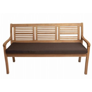Braunes Gartenbank Kissen 110x50 cm für 2-Sitzer Bänke. Bequeme Sitzauflage für Gartenmöbel.