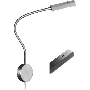 Moderne LED-Wandleuchte Raik von Fischer & Honsel mit flexiblem Arm und warmweißem Licht.