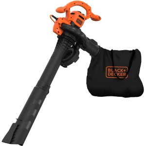 Black+Decker Elektro-Laubsauger BEBLV260, 2600 W, mit Fangsack. Laubbläser für Gartenarbeiten.