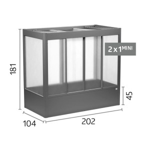 Biohort Gewächshaus Florentina Mini, dunkelgrau-metallic, modernes Design, transparente Wände, 202x104x181 cm.