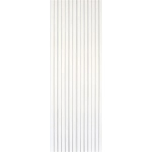 Weißes Kosche Akustikpaneel (240x56,1 cm) mit vertikalen Rillen für Wand- und Deckenverkleidung.