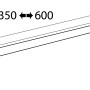 Technische Zeichnung: Schwarzer, ausziehbarer Tiger Handtuchhalter Boston aus Edelstahl, Maße 50x350-600 mm.