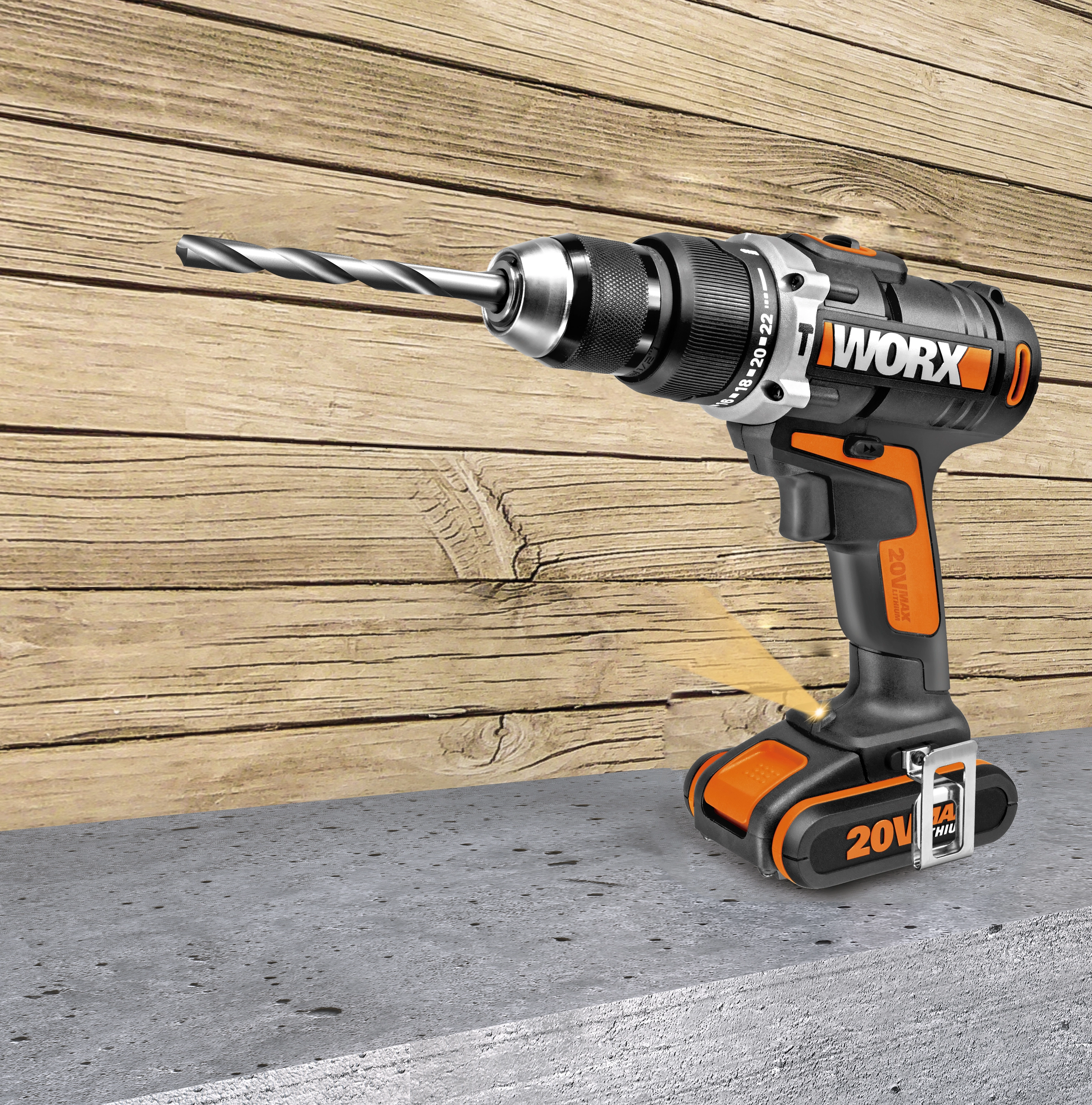 Worx 18 V Akku Schlagbohrschrauber WX372 inkl. 2 Ah Akkus mit