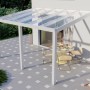 Weiße Terrassenüberdachung Professional mit Glasdach, 400x300 cm. Robuste Aluminiumkonstruktion.